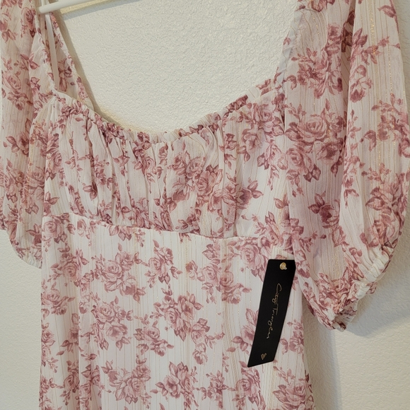 City Triangles White Floral Y2K Dress Sz L NWT - Picture 4 of 9